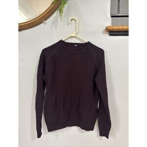 Lululemon Women's Size 4 Plum Ribbed Knit Crew Neck Pullover Sweater Cozy Winter